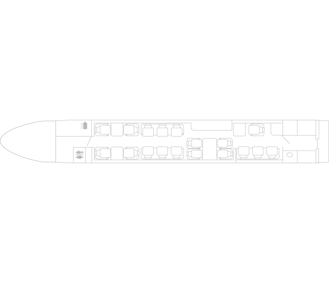 Gulfstream G550 interior cabin specifications